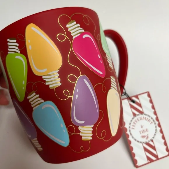 NWT ⚜️♥️⚜️ Peppermint & Pine Christmas light red festive Mug - Picture 6 of 12
